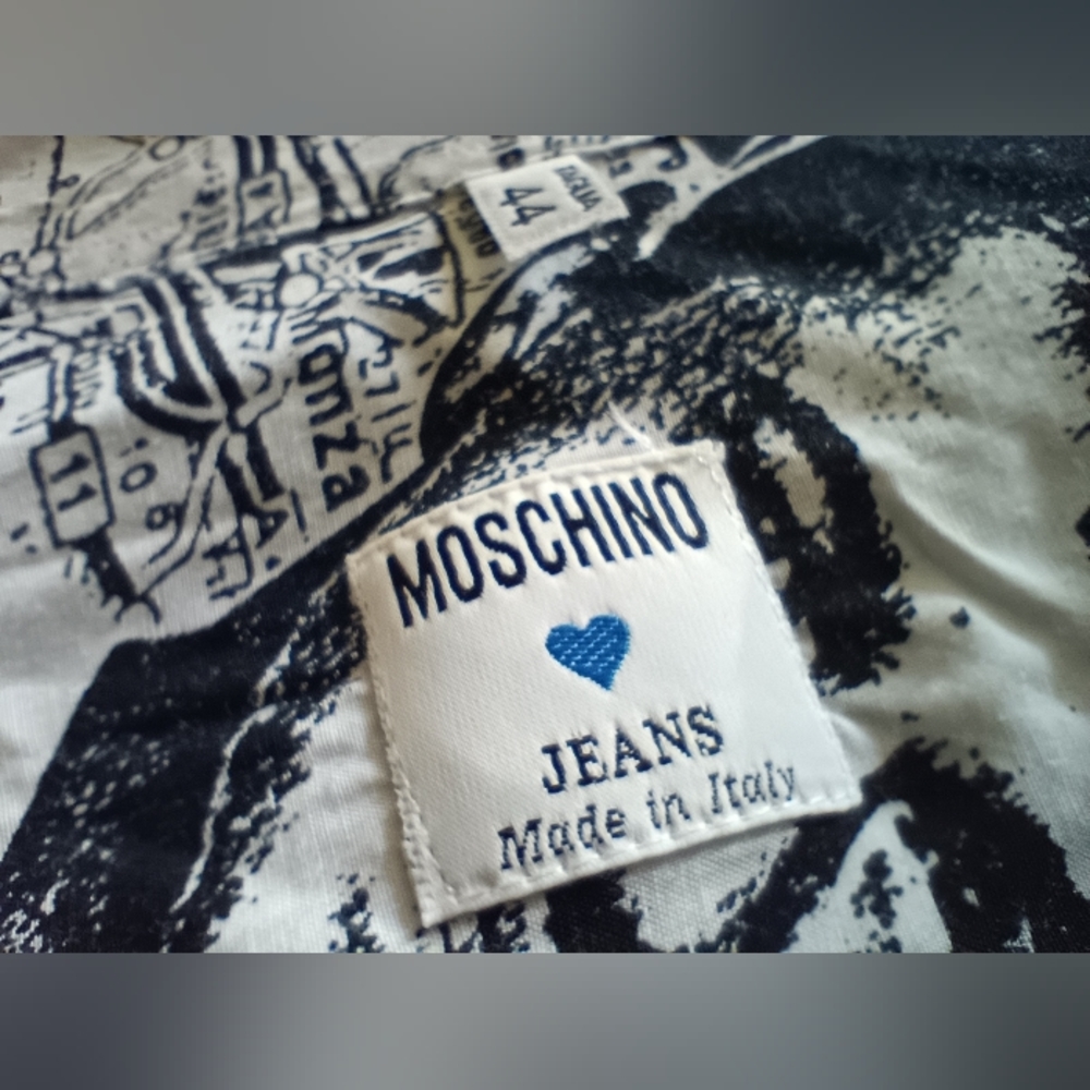 🤍 Vintage SET Moschino Rare 1990s Two Piece Shirt & Skirt - Picture 11 of 16